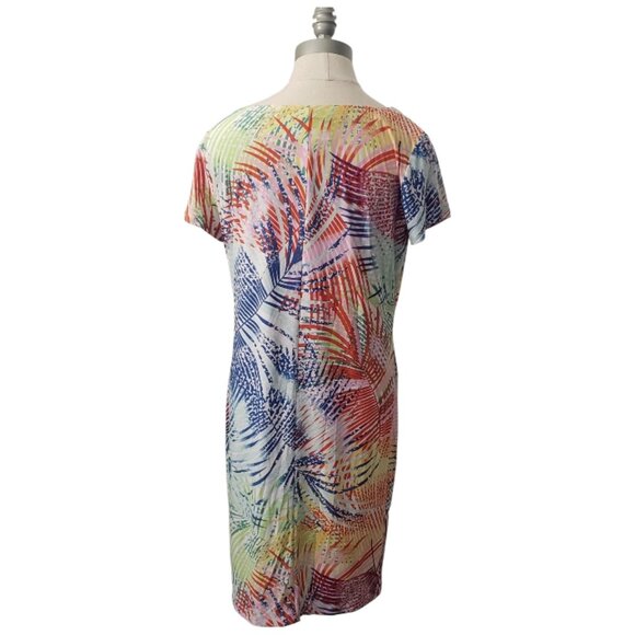 CT2203 Papagallo Tropical Print Midi Dress M - Picture 3 of 5